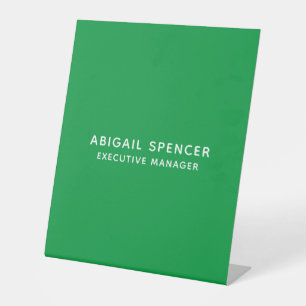 Modern Plain Classy Professional Kelly Green Pedestal Sign