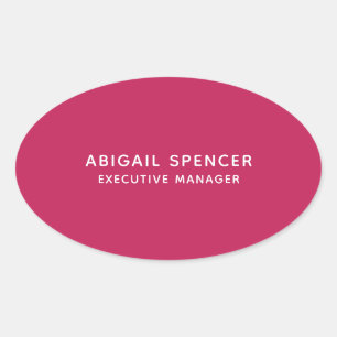 Modern Plain Classy Professional Rose Red Oval Sticker
