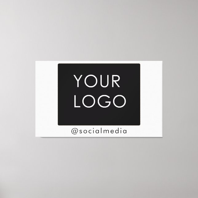 Modern Plain Company Business Logo Social Media  Canvas Print (Front)