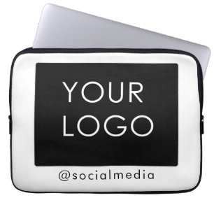 Modern Plain Company Business Logo Social Media  Laptop Sleeve