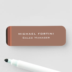 Modern Plain Custom Professional Name Position Name Tag