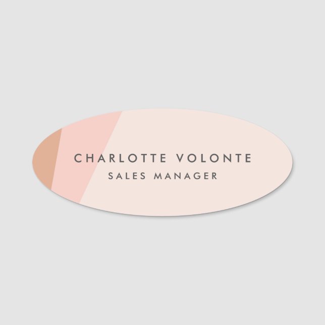 Modern Plain Custom Professional Name Position Name Tag (Front)