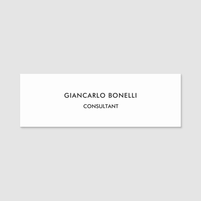 Modern Plain Custom Professional Name Position Name Tag (Front)