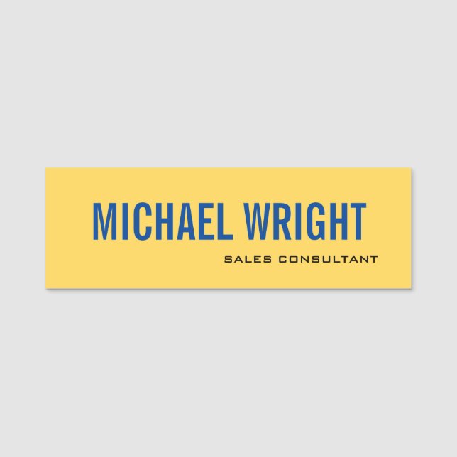 Modern Plain Custom Professional Name Position Name Tag (Front)