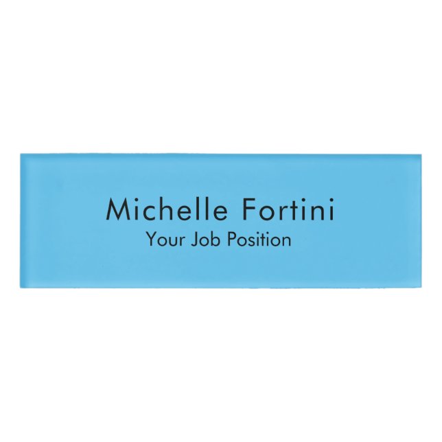 Modern Plain Custom Professional Name Position Name Tag (Front)