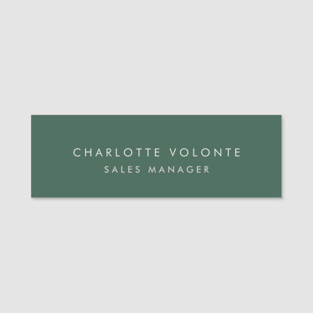 Modern Plain Custom Professional Name Position Name Tag (Front)