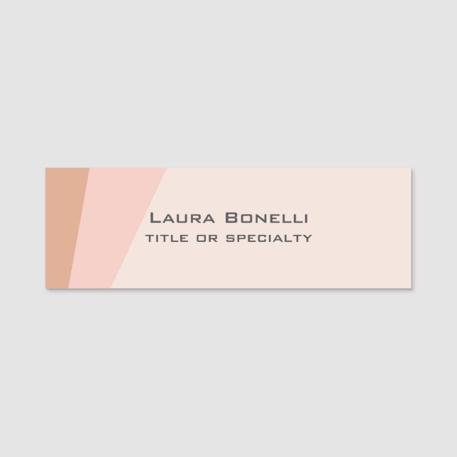 Modern Plain Custom Professional Name Position Name Tag (Front)