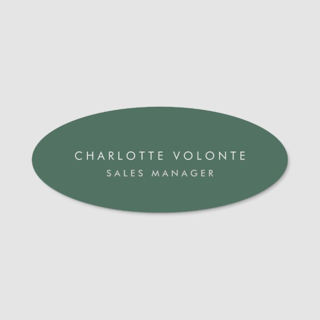 Modern Plain Custom Professional Name Position Name Tag (Front)