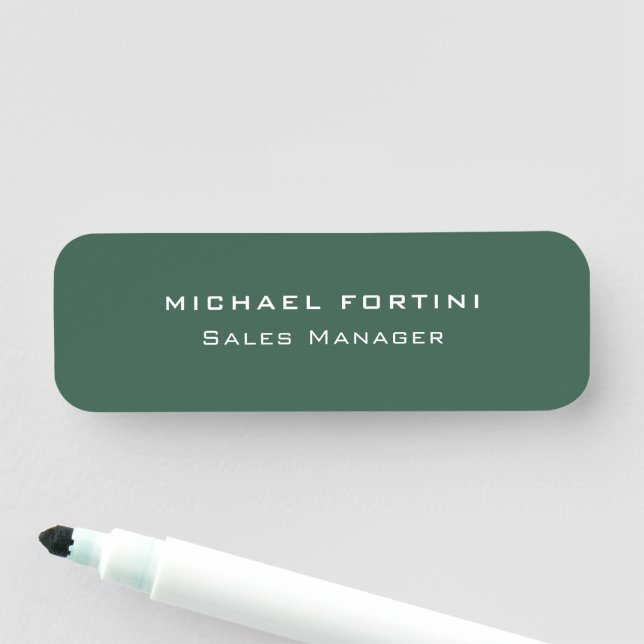 Modern Plain Custom Professional Name Position Tag (In Situ)