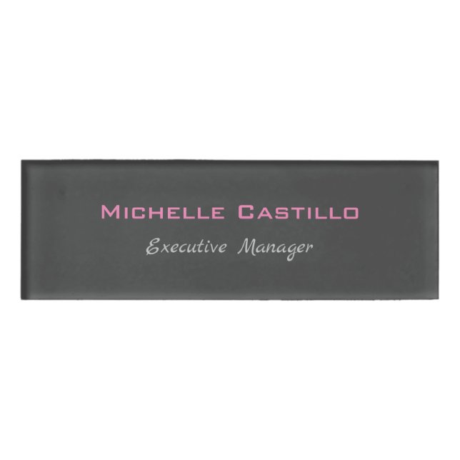 Modern Plain Custom Professional Name Position Tag (Front)