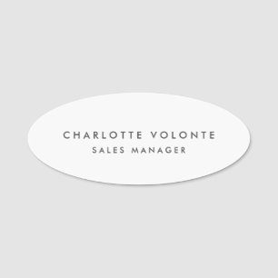 Modern Plain Custom Professional Name Position Tag