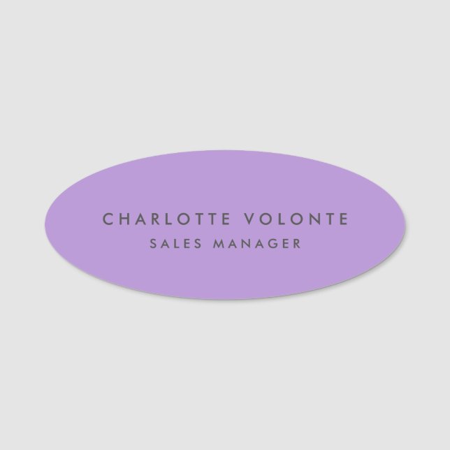 Modern Plain Custom Professional Name Position Tag (Front)