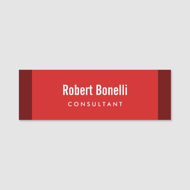 Modern Plain Custom Professional Name Position Tag (Front)