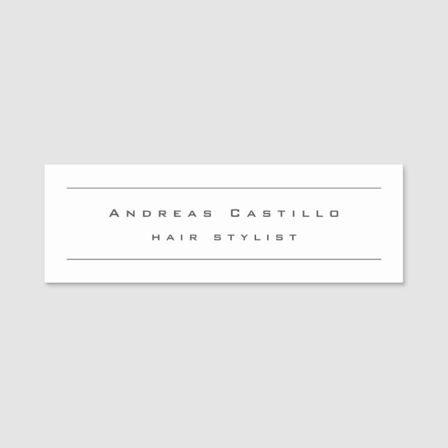 Modern Plain Custom Professional Name Position Tag (Front)