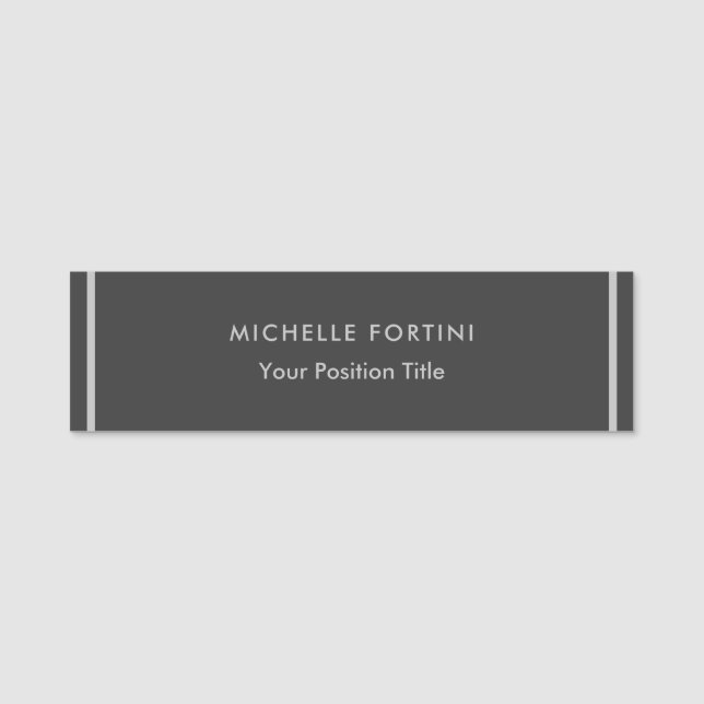 Modern Plain Custom Professional Name Position Tag (Front)