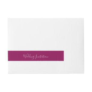 Modern Plain Dark Burgundy Wedding Wraparound Address Label
