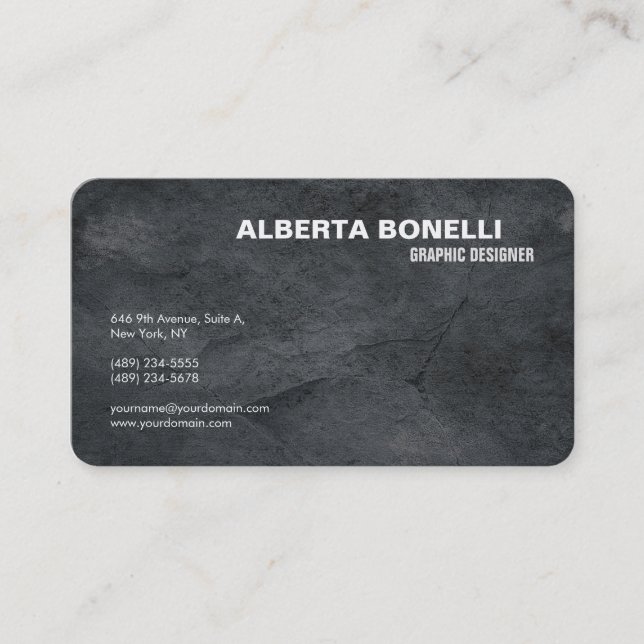 Modern Plain Elegant Minimalist Grey Simple Business Card (Front)