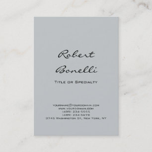 Modern Plain Grey Calligraphy Business Card