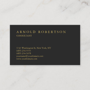 Modern Plain Grey Gold Professional Business Card