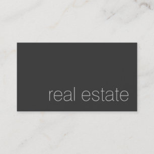 Modern Plain Grey Real Estate Agent Business Card