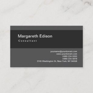 Modern Plain Grey Stripe Standard Business Card