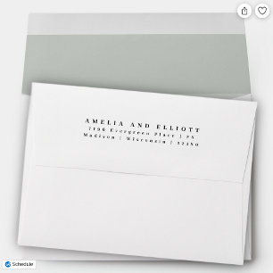 Modern Plain Light Grey Return Address 5x7 Envelope