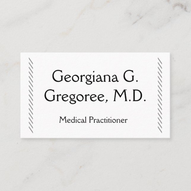 Modern & Plain Medical Practitioner Business Card (Front)