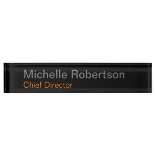 Modern Plain Minimalist Add Own Name Nameplate