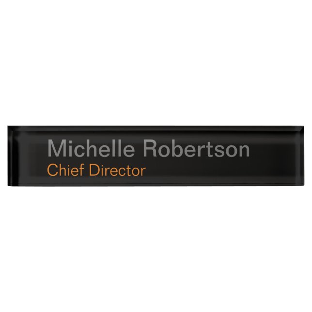 Modern Plain Minimalist Add Own Name Nameplate (Front)