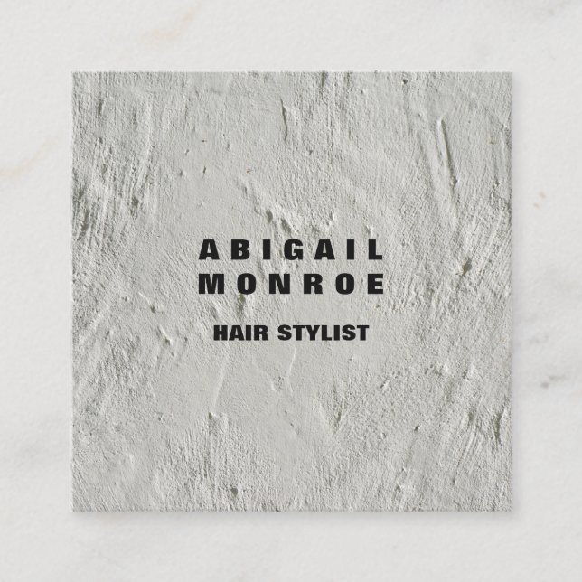 Modern Plain Minimalist Professional Grey Wall Square Business Card (Front)