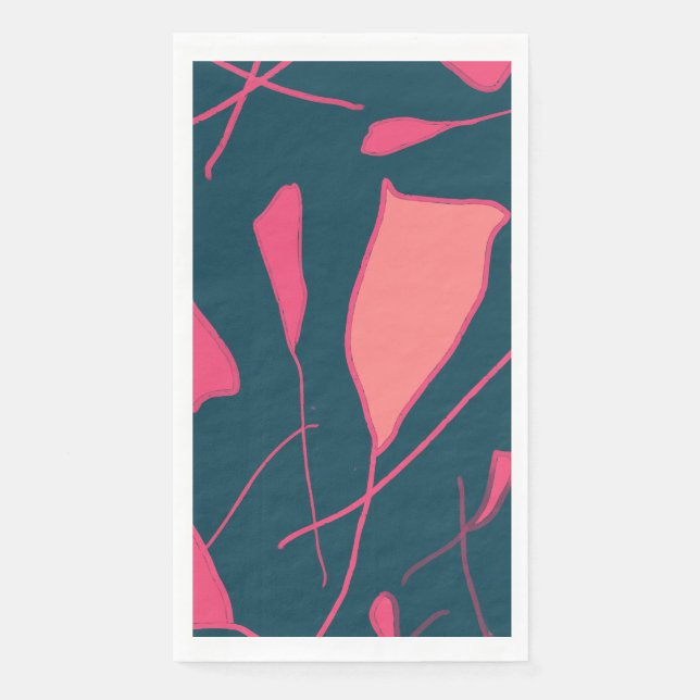 Modern plain pink    paper guest towels napkin (Front)