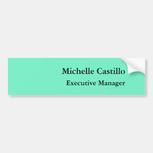 Modern Plain Professional Minimalist Green Blue Bumper Sticker