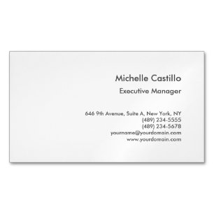 Modern Plain Professional Minimalist Magnetic Business Card