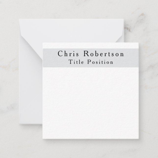 Modern Plain Simple Black Grey White Minimalist Card (Front)