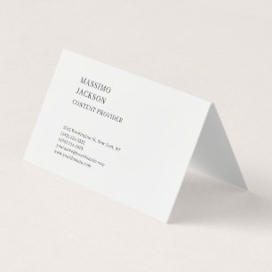 Modern Plain Simple Black White Minimalist  Business Card