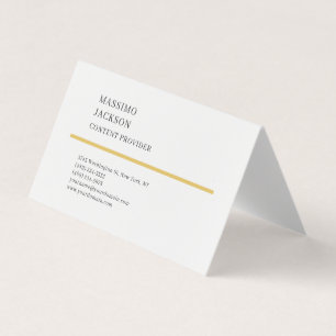 Modern Plain Simple Black White Minimalist  Business Card
