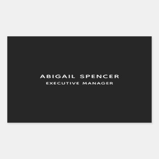 Modern Plain Simple Black White Professional Rectangular Sticker