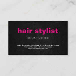 Modern Plain Simple Grey Pink Hair Stylist Business Card