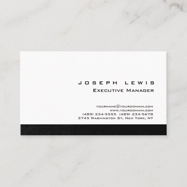 Modern Plain Simple Grey Stripe White Professional Business Card (Front)