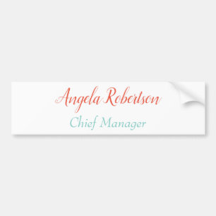 Modern plain simple minimalist add name bumper sticker