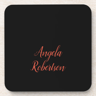 Modern plain simple minimalist add name coaster