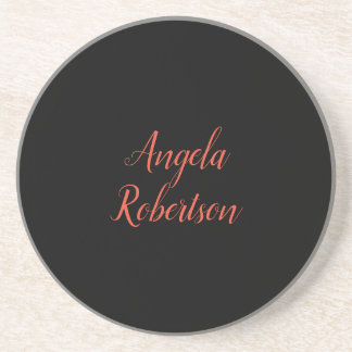 Modern plain simple minimalist add name coaster