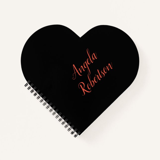 Modern plain simple minimalist add name notebook (Front)