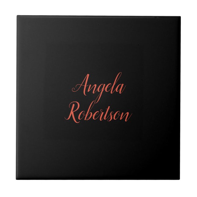 Modern plain simple minimalist add name tile (Front)