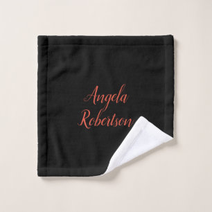 Modern plain simple minimalist add name wash cloth