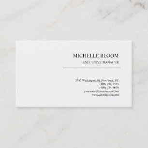 Modern Plain Simple Minimalist Black & White Business Card