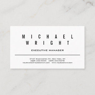 Modern Plain Simple Minimalist Business Card