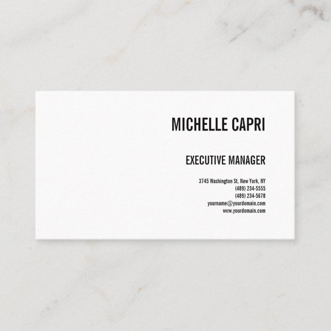 Modern Plain Simple Minimalist Contemporary Business Card (Front)