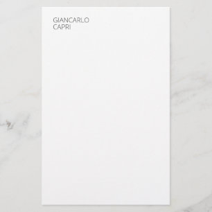 Modern Plain Simple Minimalist Elegant Capital Stationery