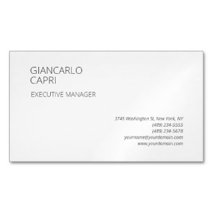 Modern Plain Simple Minimalist Magnetic Business Card